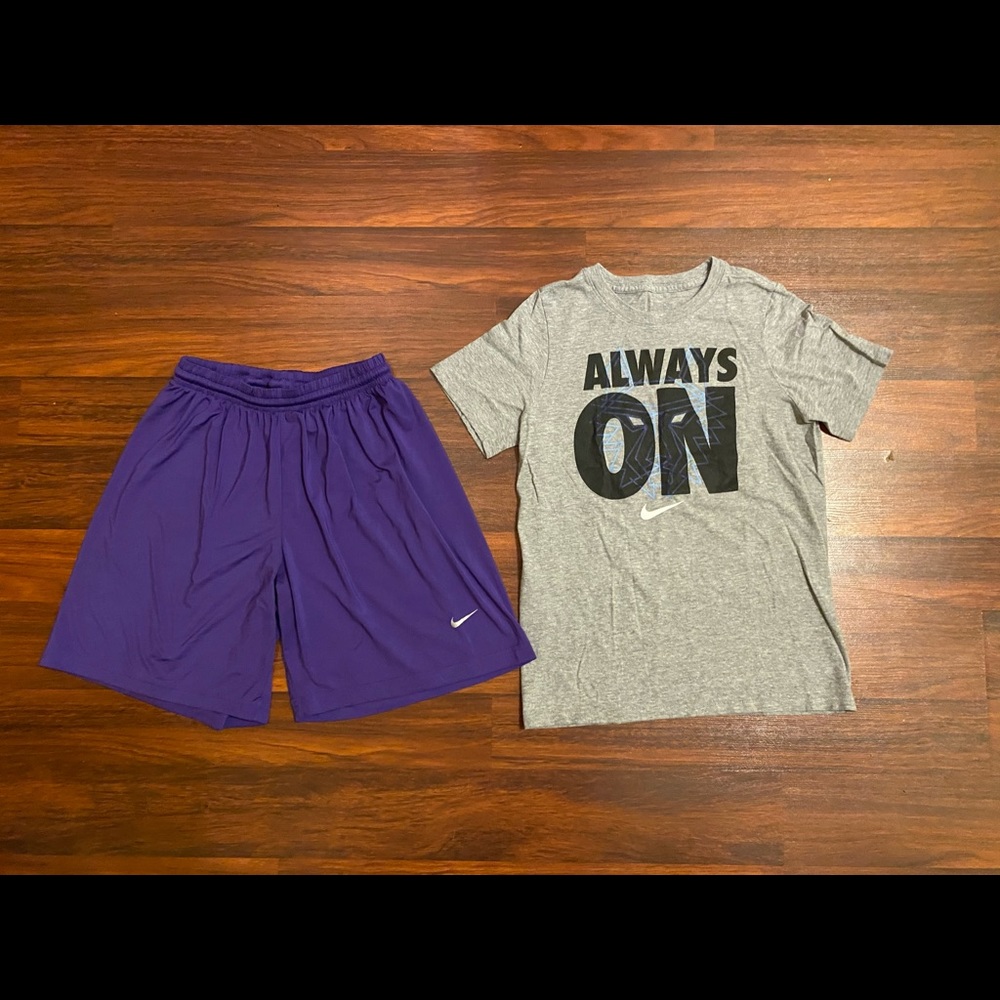 Nike sz 10/12 medium jersey shorts T-shirt set